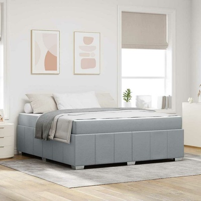 zahrada-XL 3398300 Rám postele s matrací Světle šedá textil