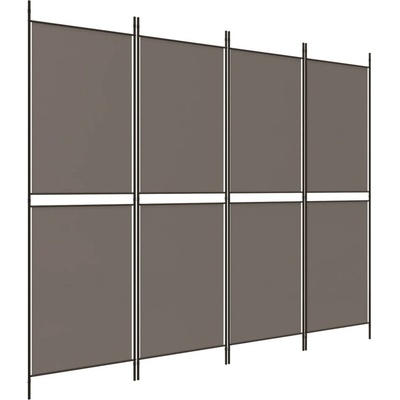 vidaXL 4dílný paraván antracitový 200 x 220 cm textil 350248