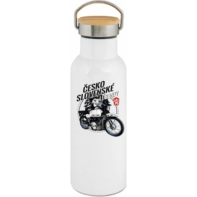 123TRIKO termoska Jawa Mustang bílý Československé Legendy V12 500 ml