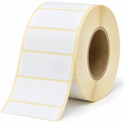 Papierová Etiketa 50 mm x 25 mm, Matný papier, Biela, Dutinka 76 mm, 5000 ks/kotúč, Permanentné lepidlo