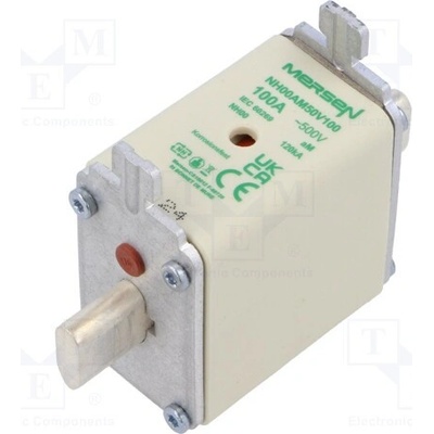 MERSEN NH00AM50V100 Pojistka: tavná; 100A; 500VAC; aM; keramická,průmyslová; NH00