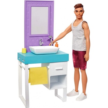 Barbie Ken s nábytkem umyvadlo