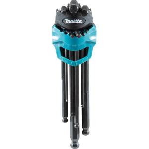 MAKITA Комплект ъглови (шестостенни) отвертки makita с сферична глава 1.5/2/2/5/3/4/5/6/8/10 мм, 9 бр. b-65894 (b-65894)