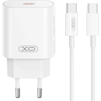 Image 1 of XO Бързо зарядно 25W за Apple iPhone, Samsung XO CE25 PD, 220V, с кабел USB-C - USB-C (CE25)