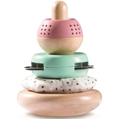 Hape Бебешка играчка Hape - Кула за подреждане, 4 части (H8502)