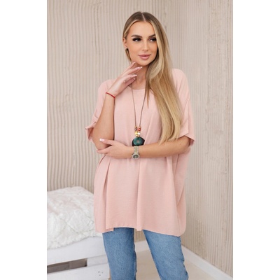 Fashionweek Halenka oversize s přívěskem pro moletky K31 světle růžová