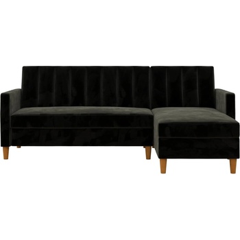 Støraa Черен разтегателен диван с кадифена повърхност и място за съхранение Celine - Støraa (2366079)