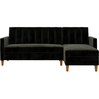 Støraa Черен разтегателен диван с кадифена повърхност и място за съхранение Celine - Støraa (2366079)
