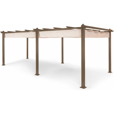 Blumfeldt Pantheon Rust, pergola, hliníková štvorhranná rúrka, 3 x 6 m, 4 rohové stĺpiky, nepremokavá (HMD1-Blm-Pth-36-BRBE)