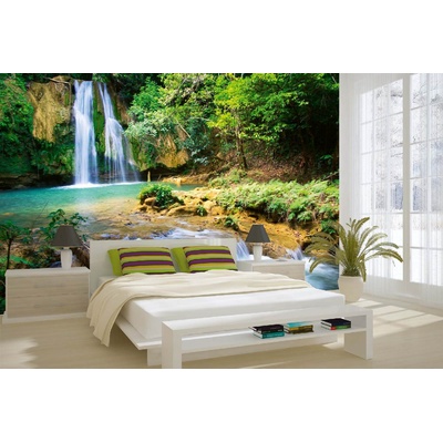 DIMEX ART Самозалепваща се флизелинова фототапета водопад в гората 375 x 250 см