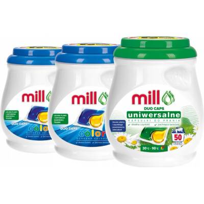 Mill Professional kapsle na praní bílého a barevného prádla 3 x 50 PD