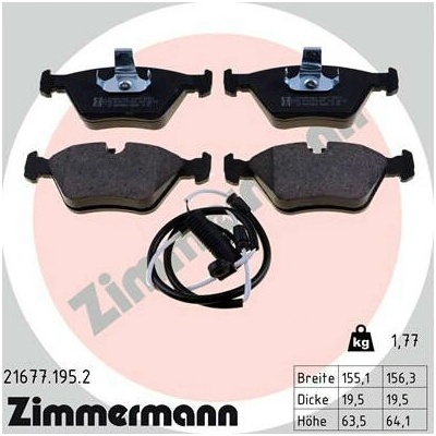 Sada brzdových destiček, kotoučová brzda ZIMMERMANN 21677.195.2
