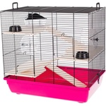 INTER-ZOO Pet Products Клетка за гризачи REX III + Wood 58 x 38 x 55 см РОЗОВА
