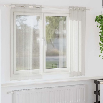 vidaXL Перде от воал С завеси 2 pcs Крем 175 x 140 см Полиестер (4107988)