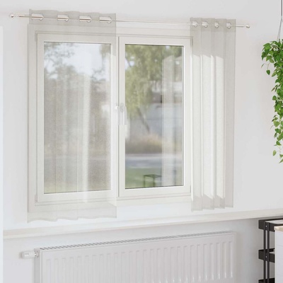 vidaXL Перде от воал С завеси 2 pcs Крем 175 x 140 см Полиестер (4107988)