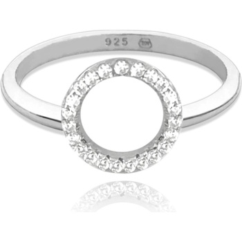MINET JMAN0140SR Strieborný prsteň krúžok s bielymi zirkónmi