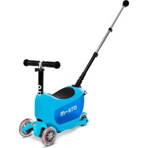 Micro Детска тротинетка 2 в 1 Micro - Mini2Go Deluxe Plus, Blue (MMD034) - ozone Тротинетка, скутер