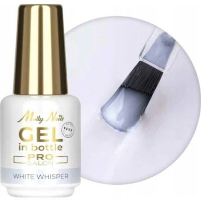 MOLLYNAILS Pro Salon gel na nehty v lahvičce s štětcem white 15 g