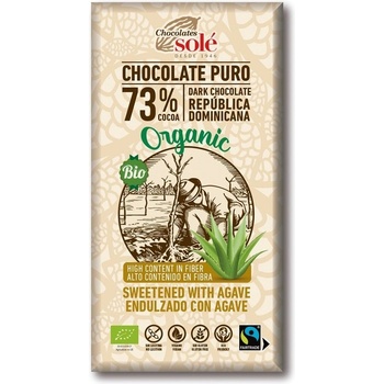 Chocolates Solé Шоколади Solé - 73% органичен шоколад без захар с агаве