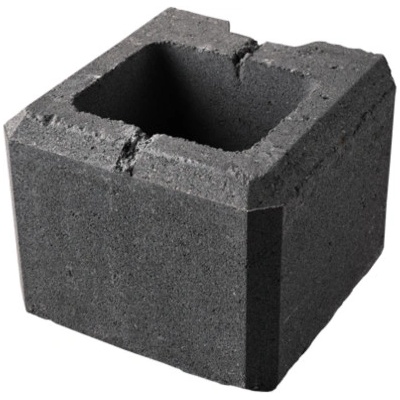 Tvárnice plotová koncová poloviční DITON VISO černá 200×200×150 mm
