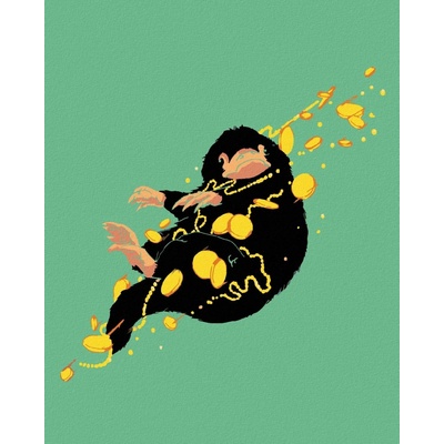Zuty Ilustrace hrabák mince a zlaté řetízky fantastická zvířata 40 x 50 cm vypnuté plátno na rá 8596530206736