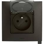 Legrand - Външна домашна розетка с рамка NILOE 250V IP44 черна (LR0003A)