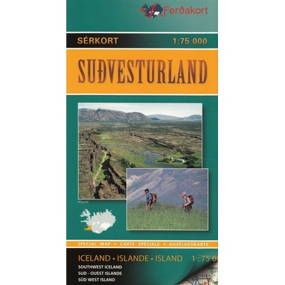 Jihozápadní Island Sudvesturland 1:75t mapa FERDAKORT