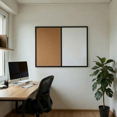Toptabule.sk Kombinovaná tabuľa biela v čiernom drevenom ráme COLOR 90 x 60 cm