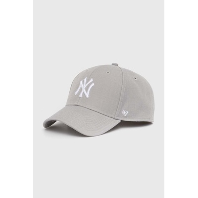 47 brand Детска шапка с козирка 47 brand MLB New York Yankees в сиво с апликация BMVP17WBV (BMVP17WBV)
