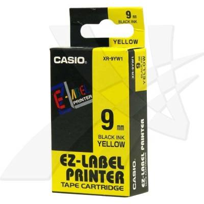 Casio černý tisk/žlutý podklad, 8m, 9mm XR-9YW1
