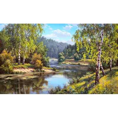 Obraz-U řeky 1 deska 80x50