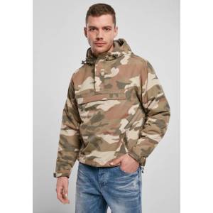 Brandit Ветровка с подплата в камуфлажен цвят Brandit Fleece Pull Over Windbreaker light woodland 3001 SALE - , размер L