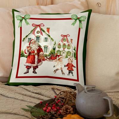 Maestri Cotonieri Vankúš s výplňou Santa a deti 50x50