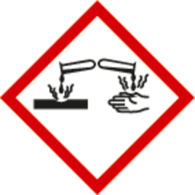 GHS 05, symbol Nebezpečenstvo korózie, samolepka, , 26 x 26 mm, 10 x 12 kuso