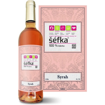 Sablio Šéfka Syrah ružové suché víno 12 % 0,75 l (čistá fľaša)