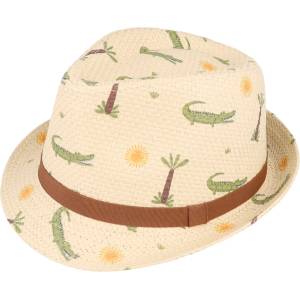 maximo Шапка maximo Boy's Trilby Alligator Hat - Wollweiß / Grün - размер 49 cm (904-6342-0111)