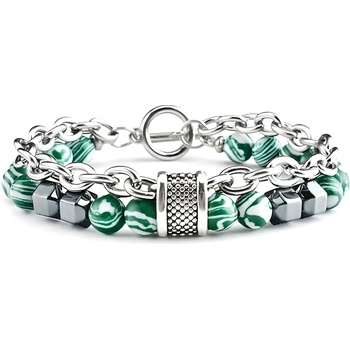 HARAHU Гривна ga-34292 - Зелена / Бяла kp34292 (ga-34292)