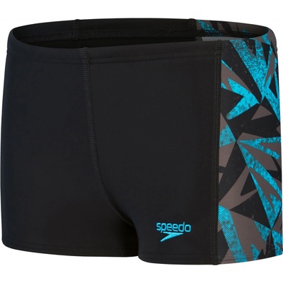 Speedo Hyper Boom Panel Aquashort Boy Black/Bolt/Dove Grey