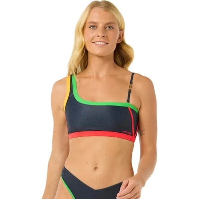 Gigi One Shoulder bikini top - Black (Dark Denim)