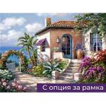  Диамантен Гоблен "Гръцка вила" - 30 x 40 см, Кръгли мъниста