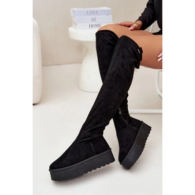 Big Star Shoes Dámské Kozačky Na Platformě Nad Kolena černá – Zbozi.Blesk.cz