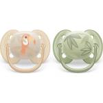 Philips залъгалки - Ultra Soft със стерилизаторна кутия 0-6 м - тукан/листа