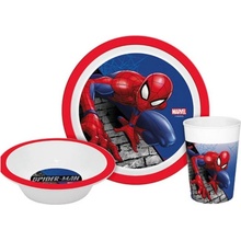 KIDS LICENSING Dětské plastové nádobí SPIDERMAN Micro talíř miska sklenice