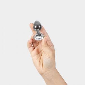 Secret Play Transparent Aluminum Plug 7cm - Polished Metal Design