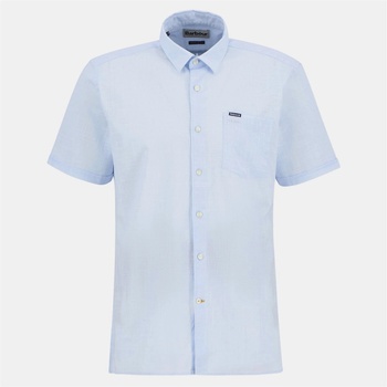 Barbour Риза с къс ръкав Barbour Men's Pigment Short Sleeve Shirt - Bleached Blue