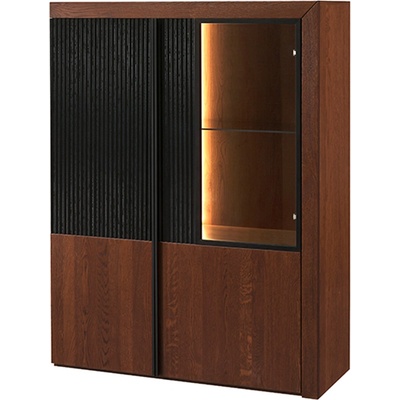 Szynaka Paris II 15 106 cm s LED osvetlením dub antický / čierna
