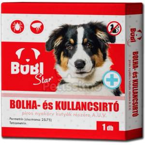 Bobi Star нашийник за кучета A. U. V - повече цетове Червен - 1 бр срок на годност: 31.10. 2026