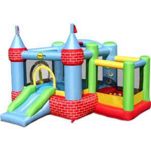 Felyx Toys HAPPY HOP Батут замък с пързалка, топки и помпа 325x300x220