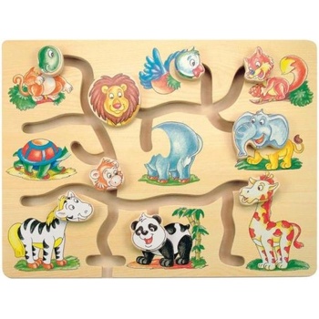 Woodyland Моторна игра Животински глави-лабиринт-малък