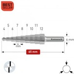 Karnasch Стъпално свредло Ø 4-12 mm (x 4 mm), HSS-XE без покритие, 2x прав канал, BESTSELLER (1410)